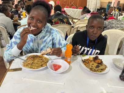 Children enjoying a meal at Kenya Children's Homes
